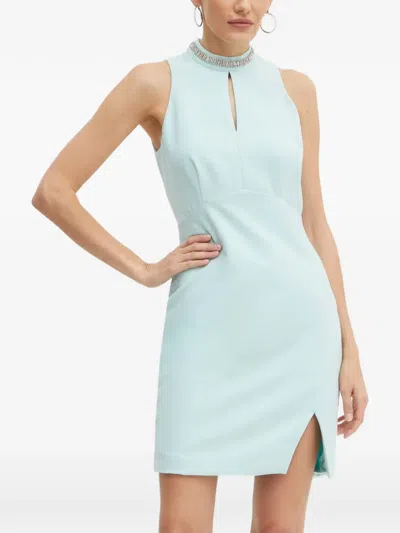 Morgan Embellished Mini Dress In Blue