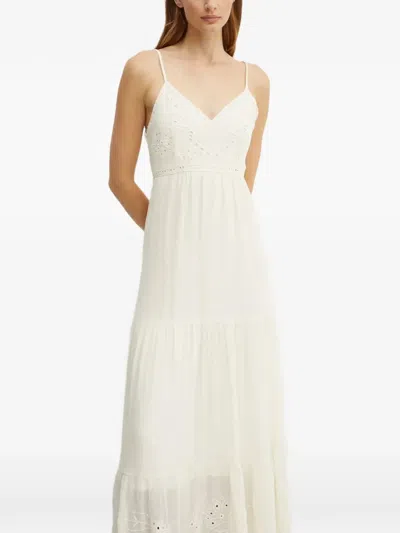 Morgan Embroidered Tiered Maxi Dress In White