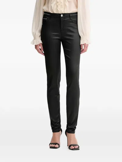 Morgan Fitted High Waist Studded Trousers In Black