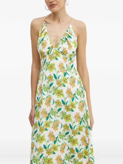 Morgan Floral V-neck Midi Dress In Multi