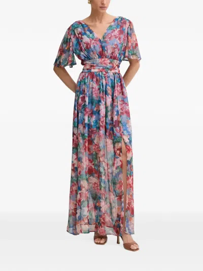 Morgan Floral-print Flutter-sleeve Maxi Dress In Multi