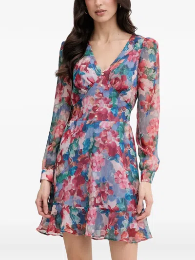 Morgan Floral-print Ruffled Mini Dress In Multi