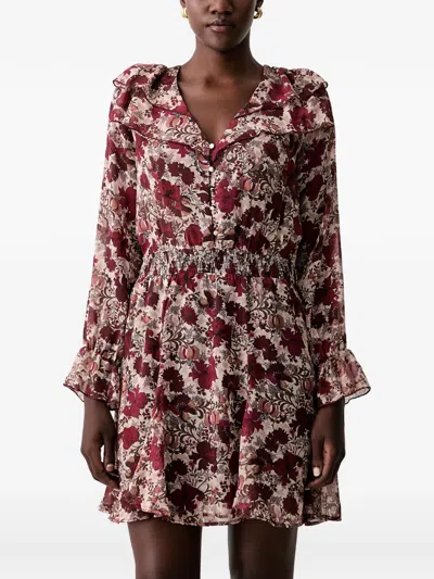 Morgan Floral-print Ruffled Mini Dress In Multi