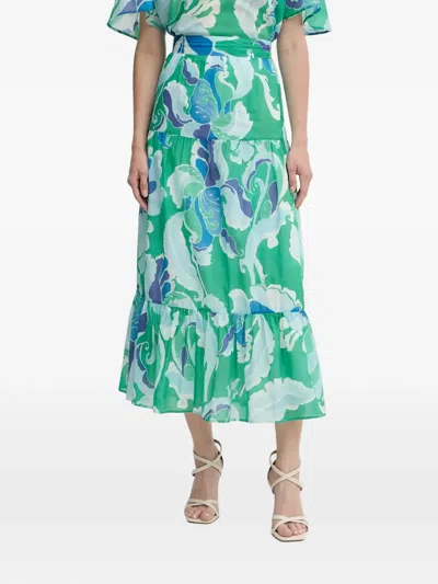 Morgan Floral-print Skirt In Green