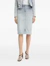 Morgan Front Slit Skirt In Blue