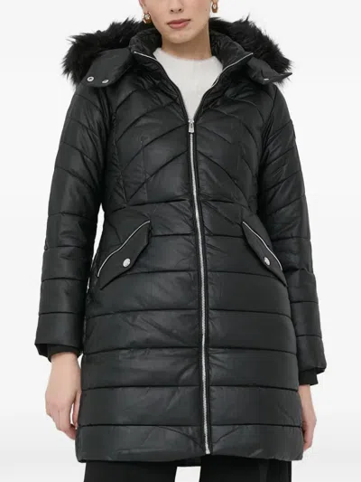 Morgan Fur Trim Coat In Blue