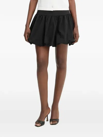 Morgan Gathered Bubble-hem Mini Skirt In Black