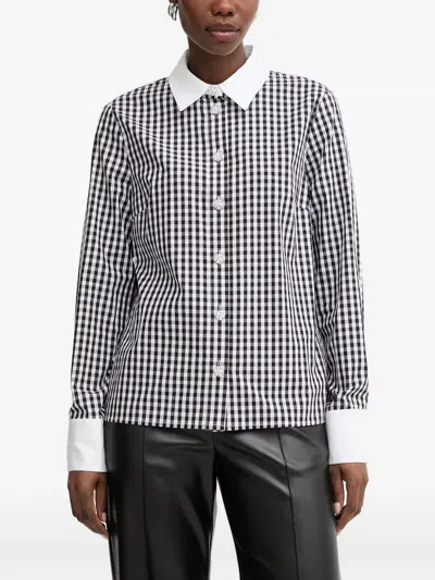 Morgan Gingham Crystal-embellished Shirt In Multi