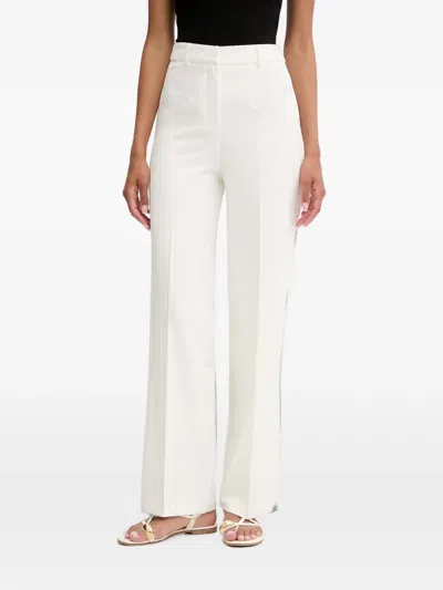 Morgan High-waisted Pressed-crease Trousers In White