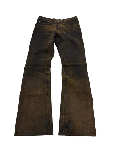 Pre-owned Morgan Homme X Vintage Flare Morgan Homme Japan Rusty Design Jeans In Brown