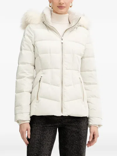 Morgan Hooded Puffer Jacket In White