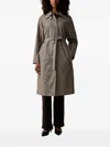 Morgan Houndstooth-pattern Belted Coat In Gray