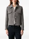 HOUNDSTOOTH-PATTERN BUTTON-UP JACKET