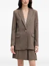 Morgan Houndstooth-pattern Single-breasted Blazer In Brown