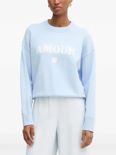 Morgan Intarsia-knit Heart-motif Sweater In Animal Print