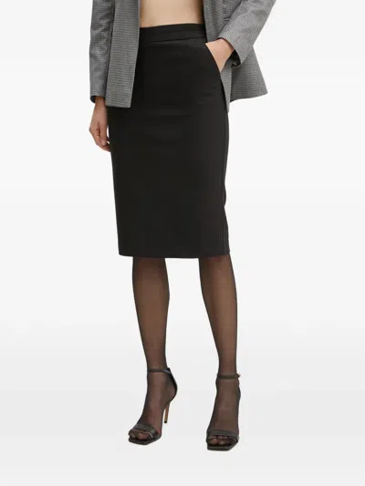 Morgan Jrose.f High-waisted Pencil Midi Skirt In 블랙