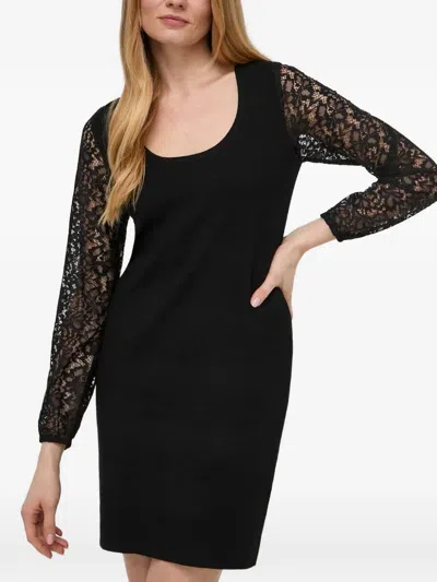 Morgan Lace Long-sleeve Dress In Black