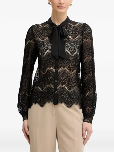 Morgan Lace Tie Blouse In Black