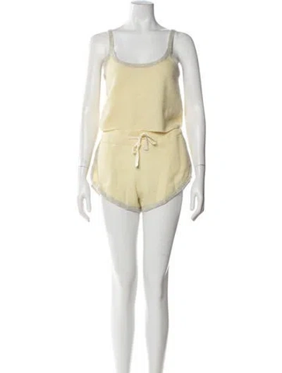 Pre-owned Morgan Lane Cashmere Short Set In Yellow