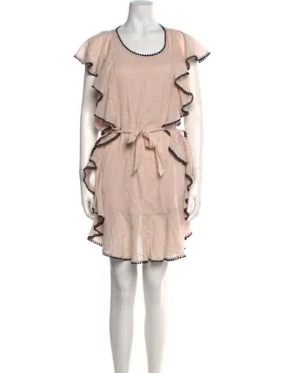 Pre-owned Morgan Lane Crew Neck Mini Dress In Pink