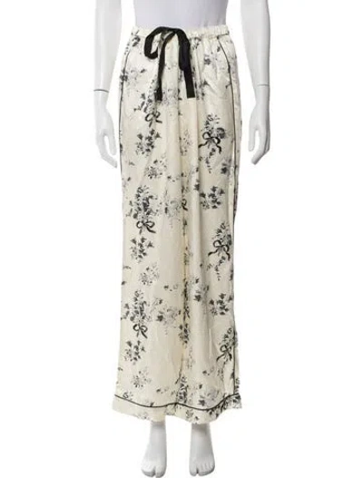 Pre-owned Morgan Lane Floral Print Pajamas In Neutrals