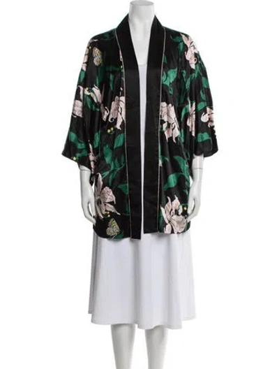 Pre-owned Morgan Lane Floral Print Robe In Multicolor