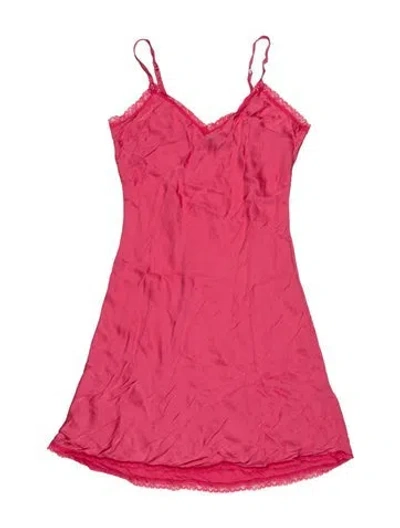 Pre-owned Morgan Lane Lace Trim Embellishment Nightgown In Pink