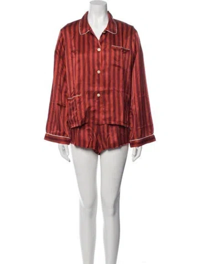 Pre-owned Morgan Lane Printed Lounge Set In Red