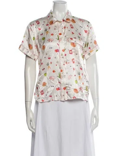 Pre-owned Morgan Lane Printed Pajamas In White