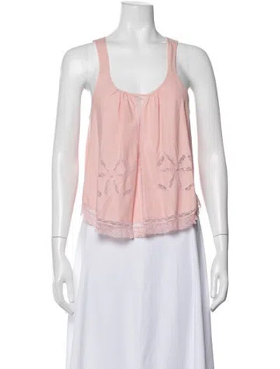 Pre-owned Morgan Lane Scoop Neck Sleeveless Top In Pink