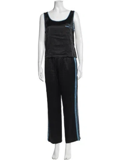 Pre-owned Morgan Lane Silk Lounge Set In Black