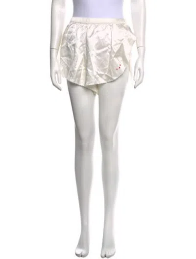 Pre-owned Morgan Lane Silk Mini Shorts W/ Tags In White