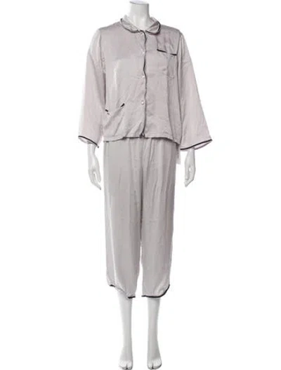 Pre-owned Morgan Lane Silk Pajamas In Purple