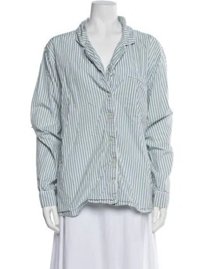 Pre-owned Morgan Lane Striped Pajamas In Blue