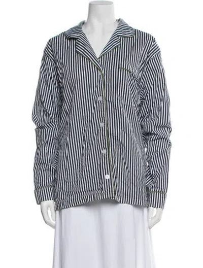 Pre-owned Morgan Lane Striped Pajamas In Blue