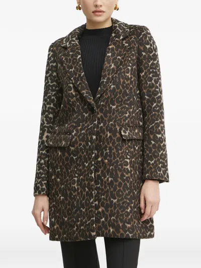 Morgan Leopard-print Coat In Animal Print