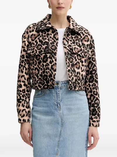 Morgan Leopard-print Jacket In Black