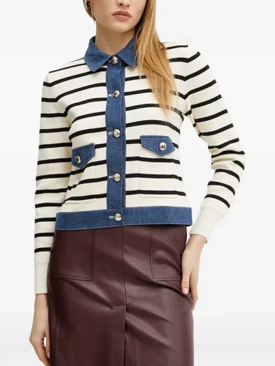 Morgan Naki Striped Button Cardigan In Multi
