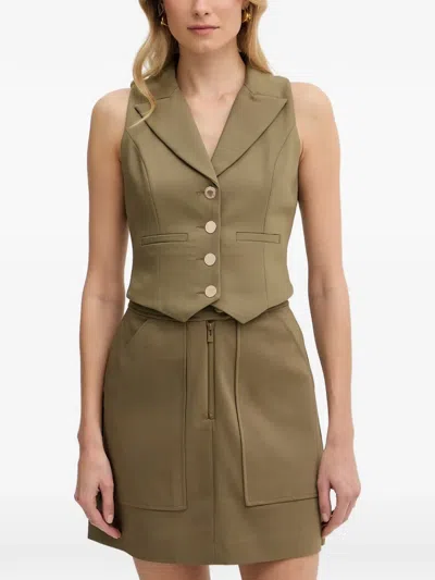 Morgan Notched-lapel Button-up Waistcoat In Green