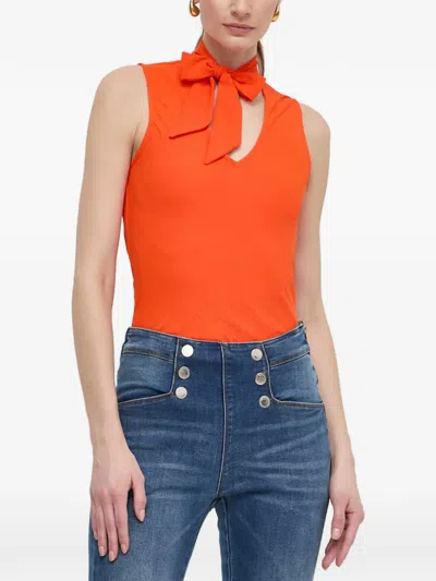 Morgan Olia Sleeveless Top In Orange