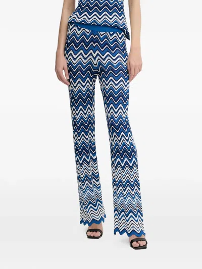 Morgan Palmy Flared Trousers In Blue
