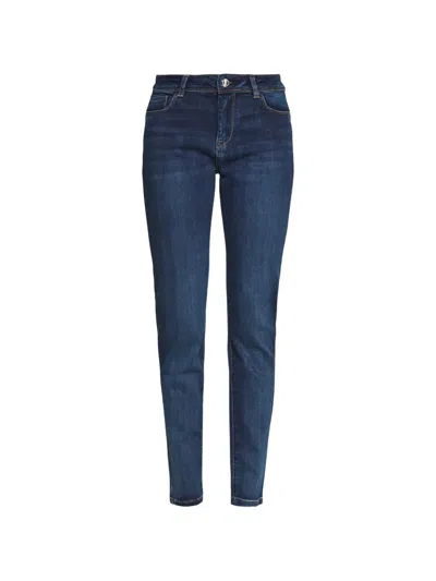 Morgan Panelled Five-pockets Skinny Jeans In Blue