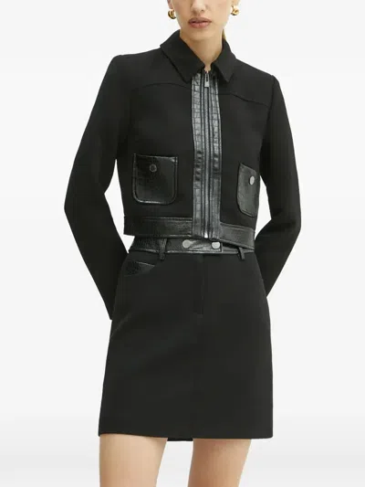 Morgan Patch Pocket Zip Jacket In Black