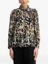 Morgan Patterned Blouse In Neutral