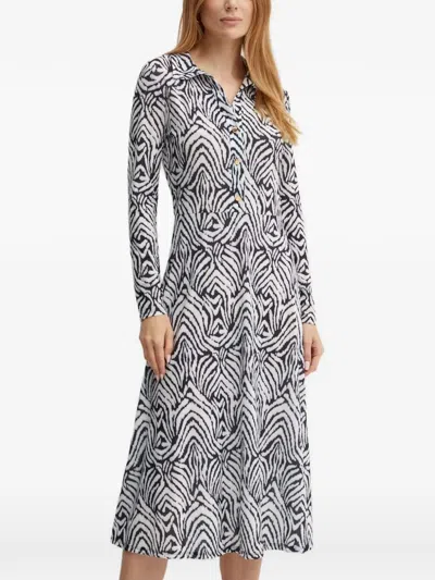 Morgan Patterned Midi Dress In White