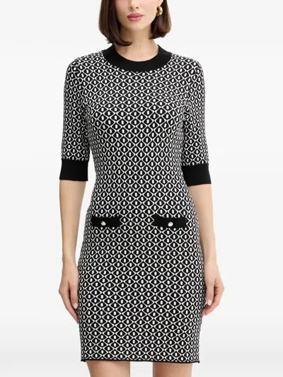 Morgan Patterned Mini Dress In Gray