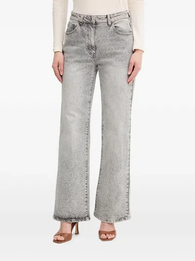 Morgan Pigrim Straight-leg Jeans In Gray