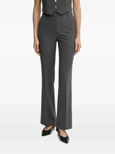 Morgan Pinstripe Tailored Trousers In Gray