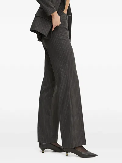 Morgan Pinstripe Trousers In Gray
