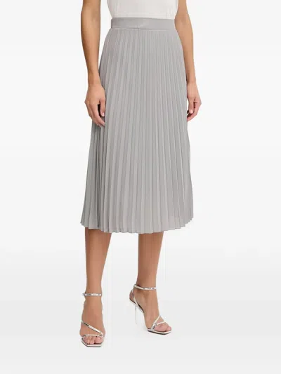 Morgan Pleated Midi Skirt In Gray